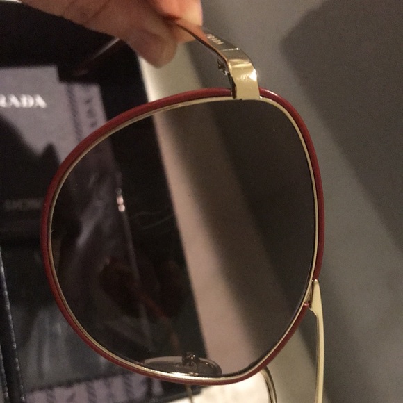 PRADA SPR 63T VIY-6X1 GOLD SUNGLASSES SPR63T 55-19 - Picture 6 of 8